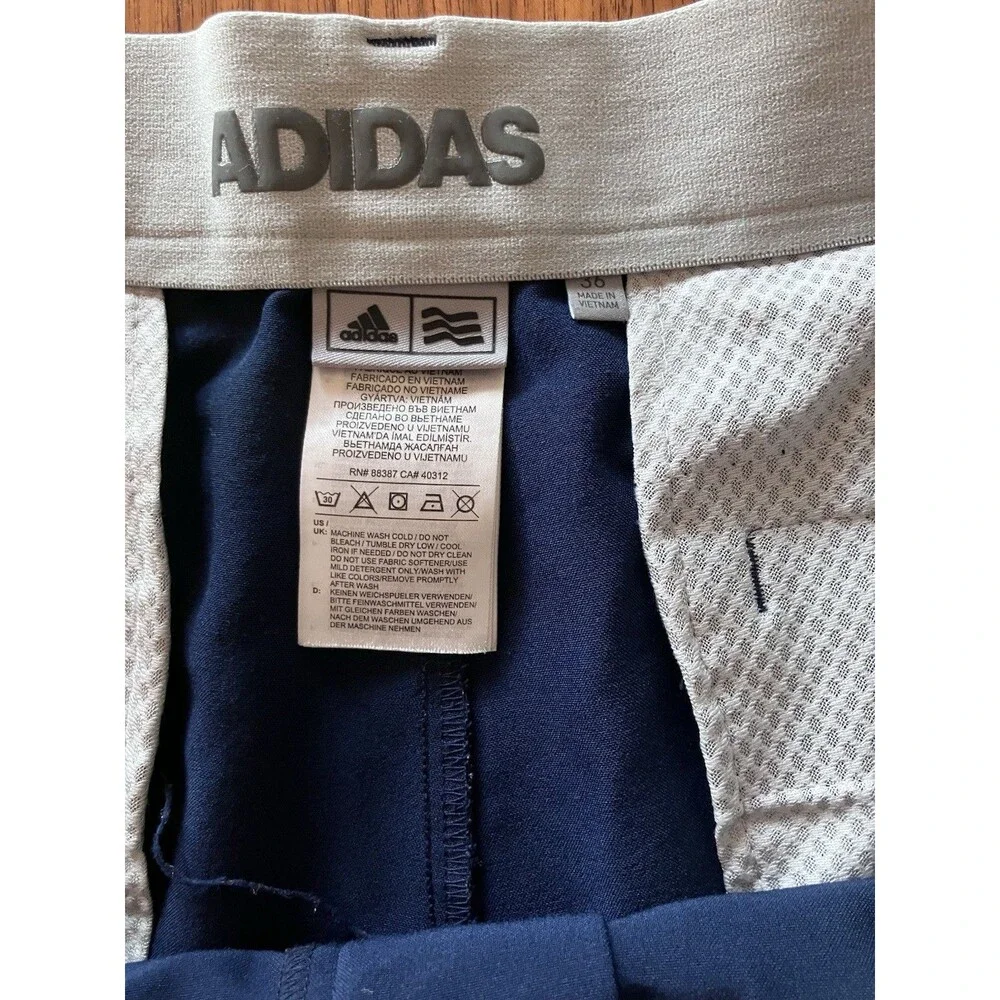 Adidas Men’s 3‑Stripe Performance Golf Shorts Navy Blue Size 36